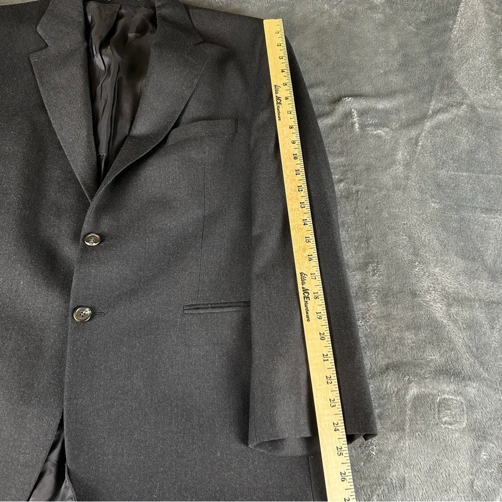 Chaps Ralph Lauren Blazer Mens 46R‎ Charcoal Gray Wool VTG Sport Coat 2 Button